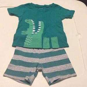 Alligator pj set & striped pj set